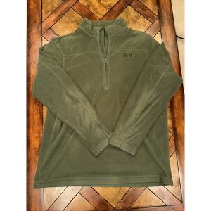 Mountain Hardwear Sweater Mens XL Green Fleece Pullover 1/4 Zip‎ Outdoors
